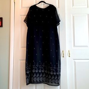 Black long maxi dress, women’s 20w